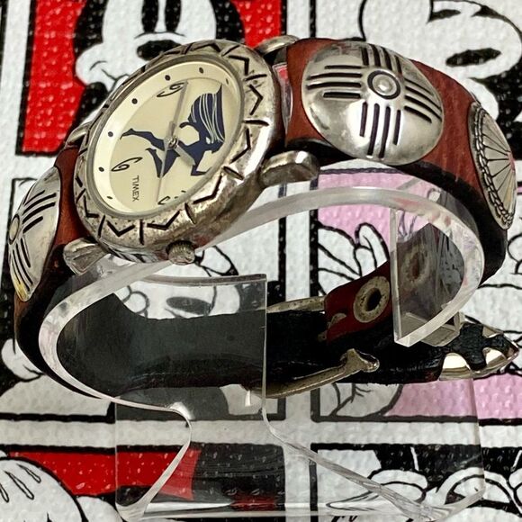 Vintage 90s Disney X Timex Pocahontas Watch with Backlight and Concho Band - Picture 7 of 16